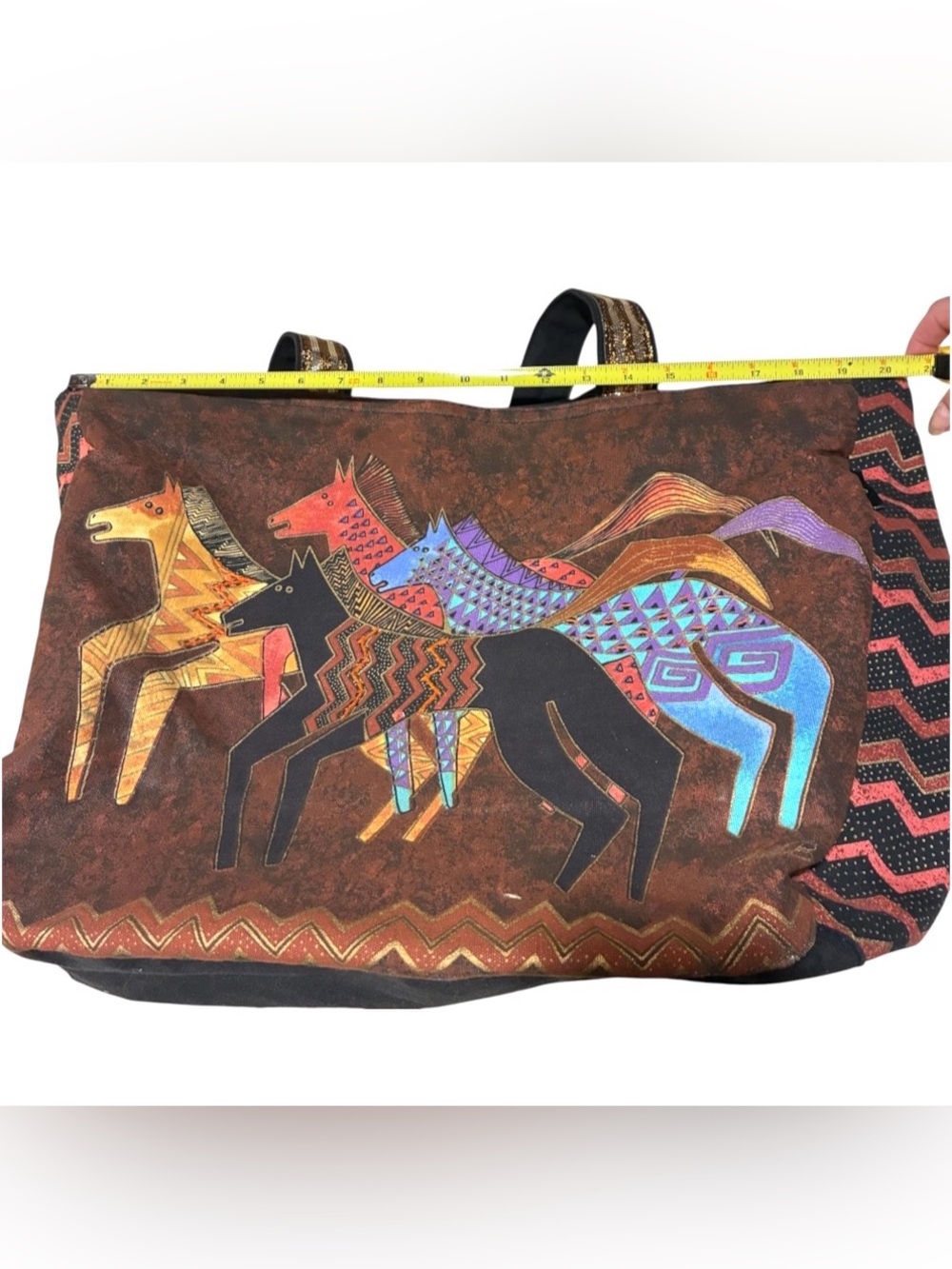 Laurel Burch Tote Wild Horses Running Free Western Cowboy Bag Equestrian Sequin - Picture 15 of 16